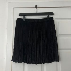 SHEIN Curve Black Suede Fringe Mini Skirt